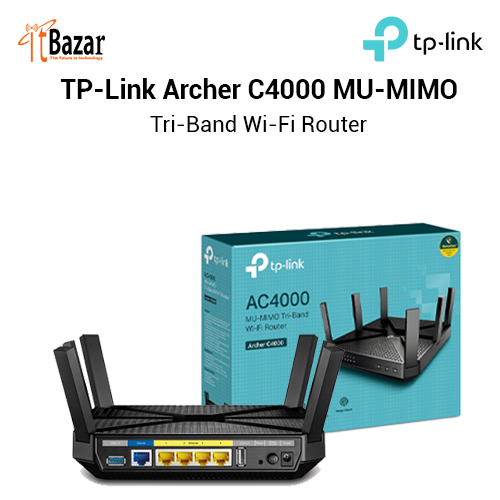 TPLink Archer C4000 AC4000 MU-MIMO Tri-Band Wi-Fi