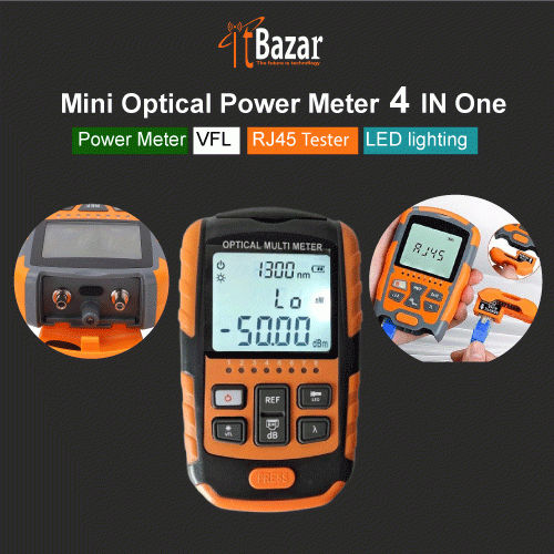 Mini Optical Power Meter with VFL, RJ45 Tester and LED lighting multi-function