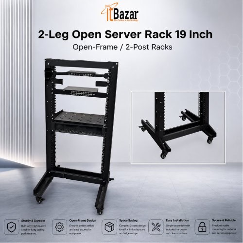 Open  Server Rack 2Leg  19Inch 2Post Open Frame Rack