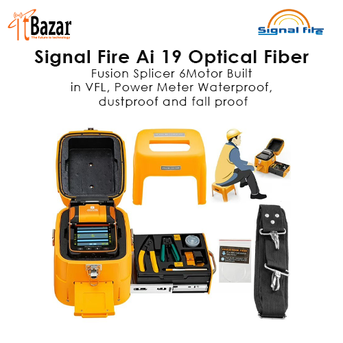 Signal Fire Ai 19 Optical Fiber Fusion Splicer 6Motor Built in VFL, Power Meter