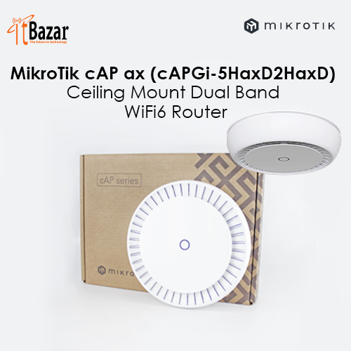 MikroTik cAP ax (cAPGi-5HaxD2HaxD) Ceiling Mount Dual Band WiFi6 Router
