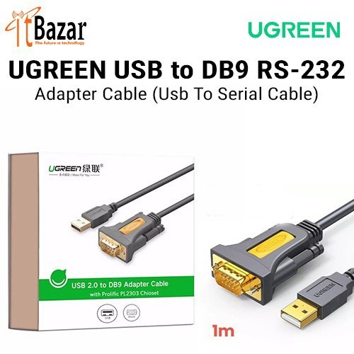 UGREEN USB TO SERIAL CABLE USB to DB9 RS-232 Adapter Cable 1.5m
