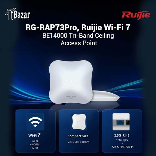 Ruijie RG-RAP73Pro WiFi 7 BE14000 Tri-Band Ceiling Access Point