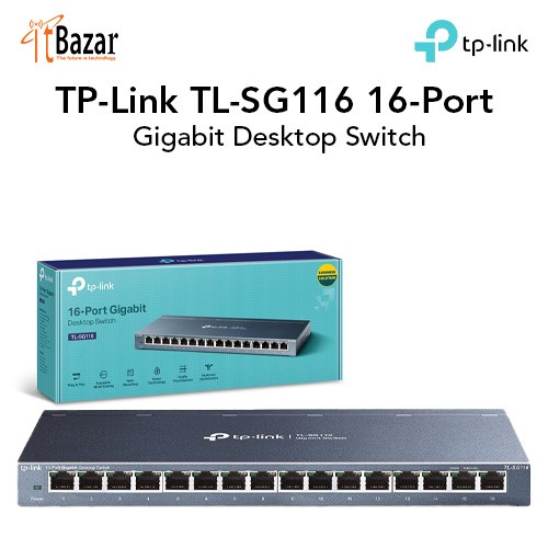 TPLink Gigabit Switch 16Port TL-SG116 | 16-Port Gigabit Desktop Switch