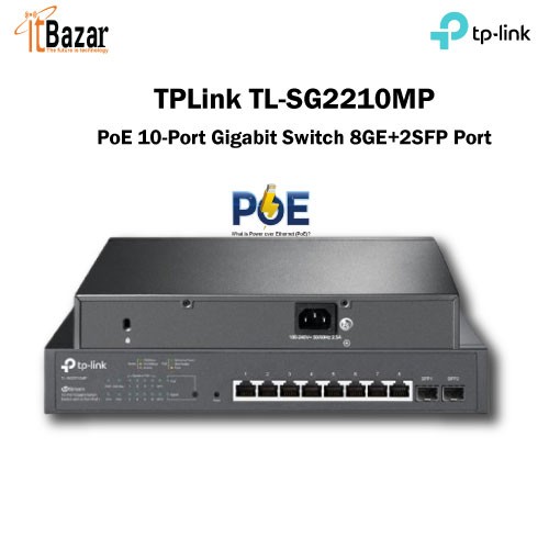 TPLink TL-SG2210MP PoE 10-Port Gigabit Switch 8GE+2SFP Port