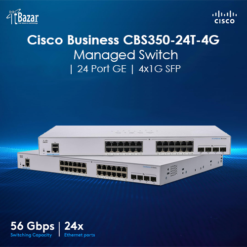 Cisco CBS350-24T-4G Managed Gigabit Switch | 24 Port GE | 4x1G SFP