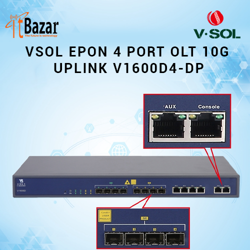 VSOL EPON  OLT V1600D4-DP  4 PORT  10G UPLINK