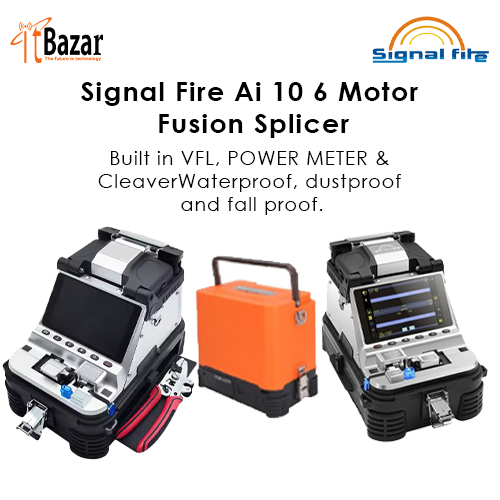 Signal Fire Ai 10A Optical Fiber Fusion Splicer 6Motor Built in VFL, Power Meter & Cleaver
