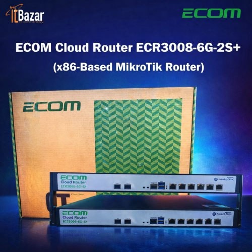 ECOM Cloud Router E3008-6G-2S+ (x86-Based MikroTik Router)