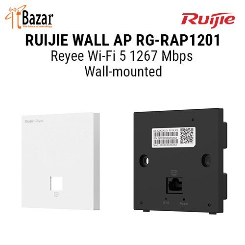 Ruijie Wall Ap RG-RAP1201, Reyee Wi-Fi 5 1267 Mbps Wall-mounted Access Point