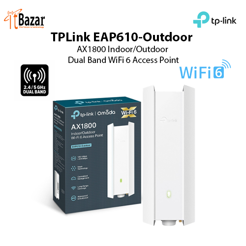 TPLink EAP610 AX1800 Indoor/Outdoor WiFi 6 Access Point