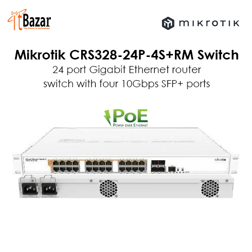 Mikrotik CRS328-24P-4S+RM Switch 24Port Ether 4port 10g sfp Port
