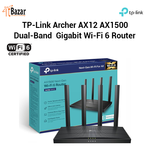 TPLink Archer AX12 AX1500 Dual-Band Gigabit WiFi6 Router