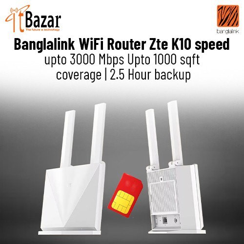 Banglalink WiFi Router Zte K10 speed upto 300 Mbps