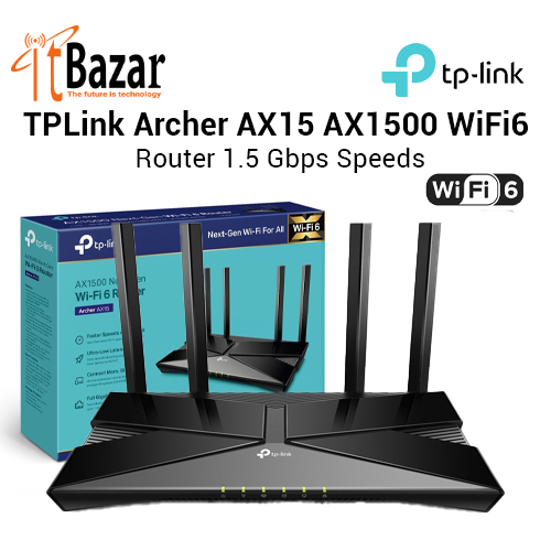 TPLink Archer AX15 AX1500 WiFi6 Router 1.5 Gbps Speeds