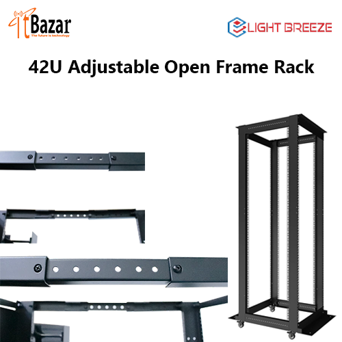 42U Adjustable Depth Open Server Rack 4 Leg
