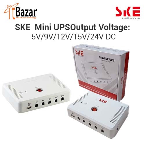 SKE MINI DC UPS WiFi Router+ONU+IP Camera Power Backup 5V 9V 12V 15V 24V