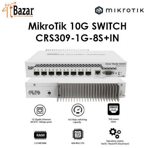 MikroTik CRS309-1G-8S+IN 10G 8PORT SWITCH
