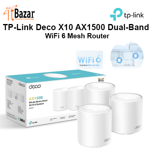 TPLink Deco X10 AX1500 Dual-Band WiFi 6 Mesh Router