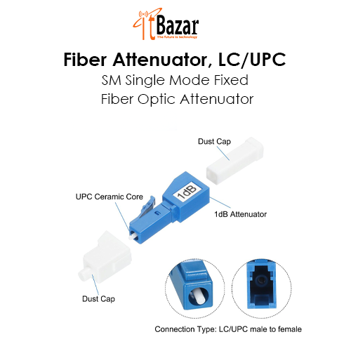 Fiber Attenuator, LC/UPC SM Single Mode Fixed Fiber Optic Attenuator